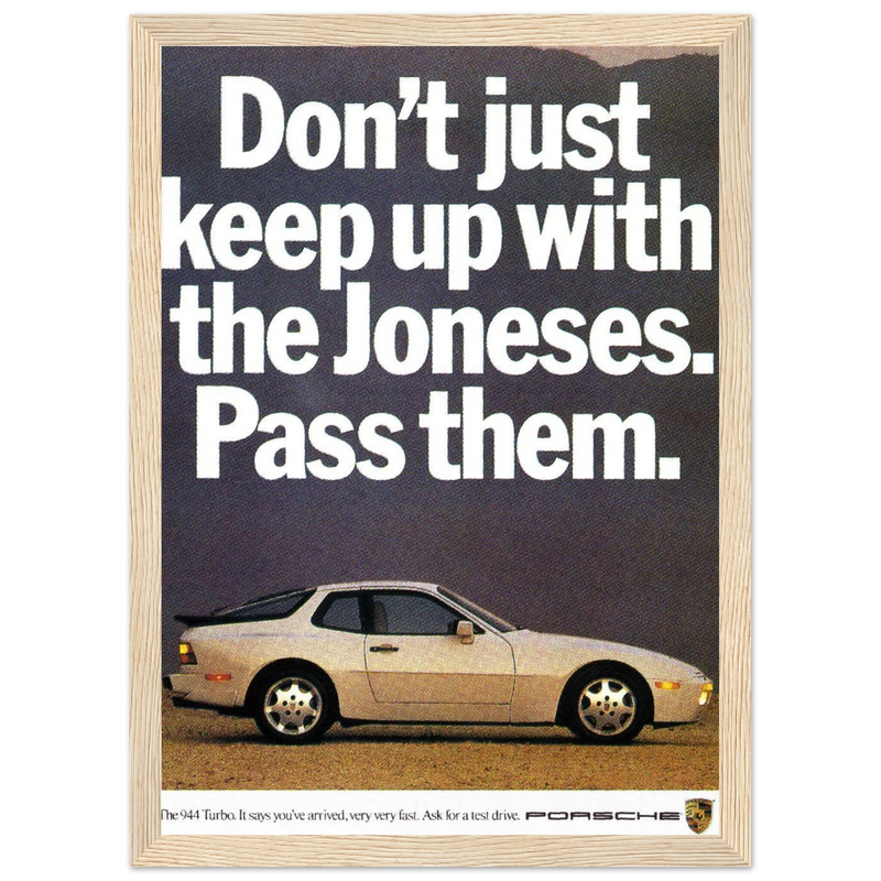 Porsche Turbo 944 Vintage Ad Poster