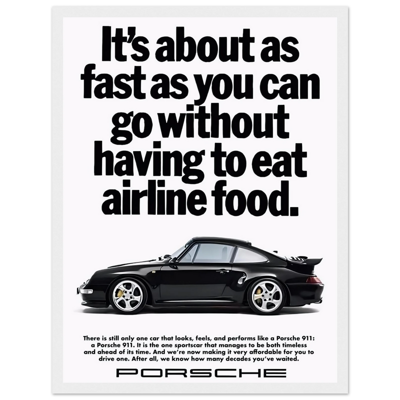 Porsche 911 Vintage Poster - Airline Food