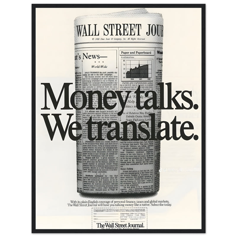 Wall Street Journal 1988 Vintage Poster Ad