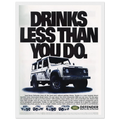 Land Rover Defender Drinks Less Than You Do Vintage Poster Ad