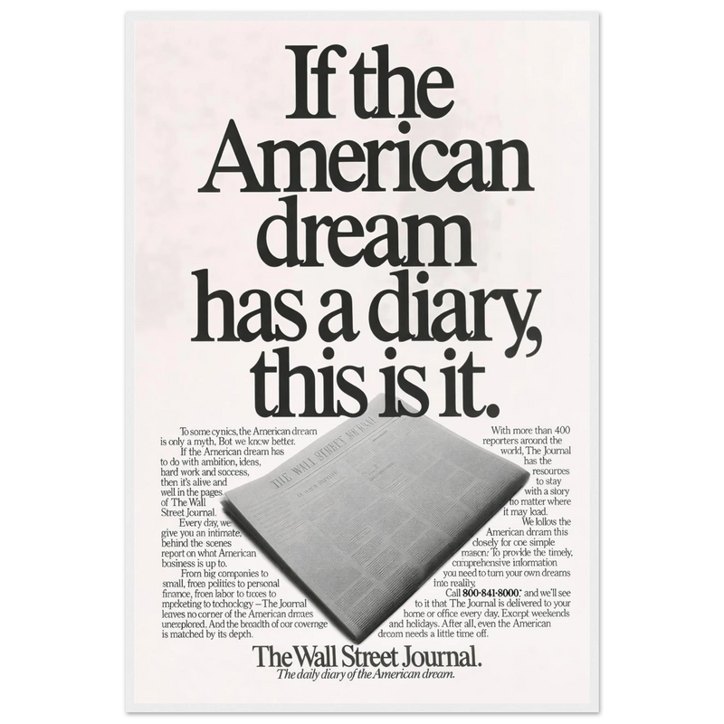 Wall Street Journal Vintage Poster Ad - American Dream Diary
