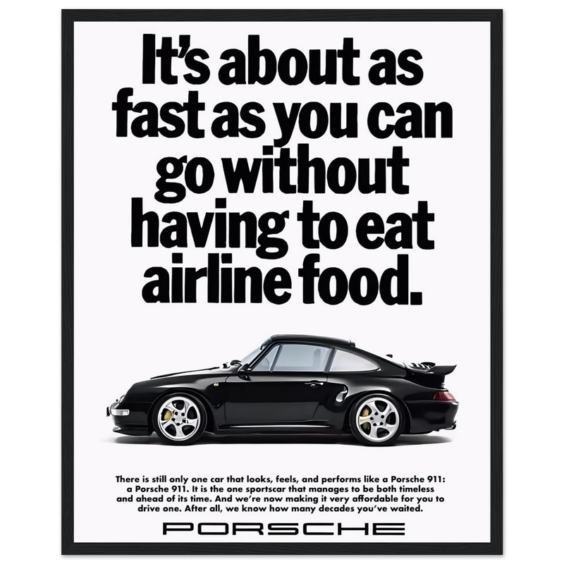 Porsche 911 Vintage Poster - Airline Food