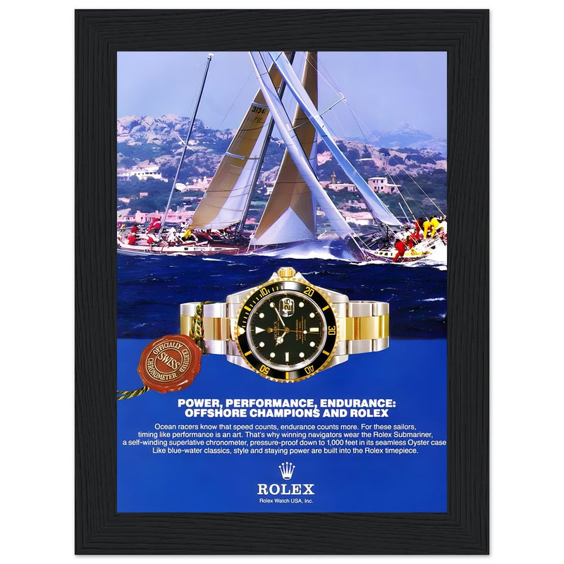 Rolex Submariner Offshore Champions Vintage Poster Ad