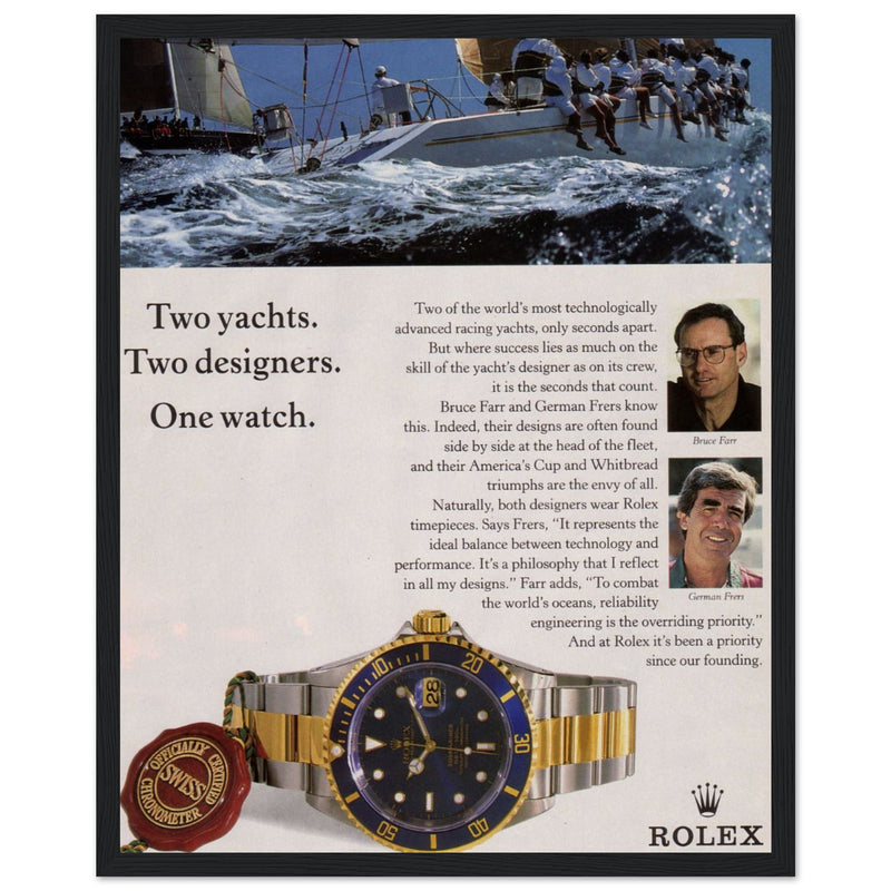 Rolex Yacht Submariner Vintage Poster Ad