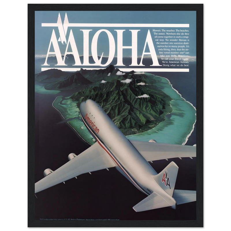 American Airlines AALOHA 1981 Vintage Poster Ad