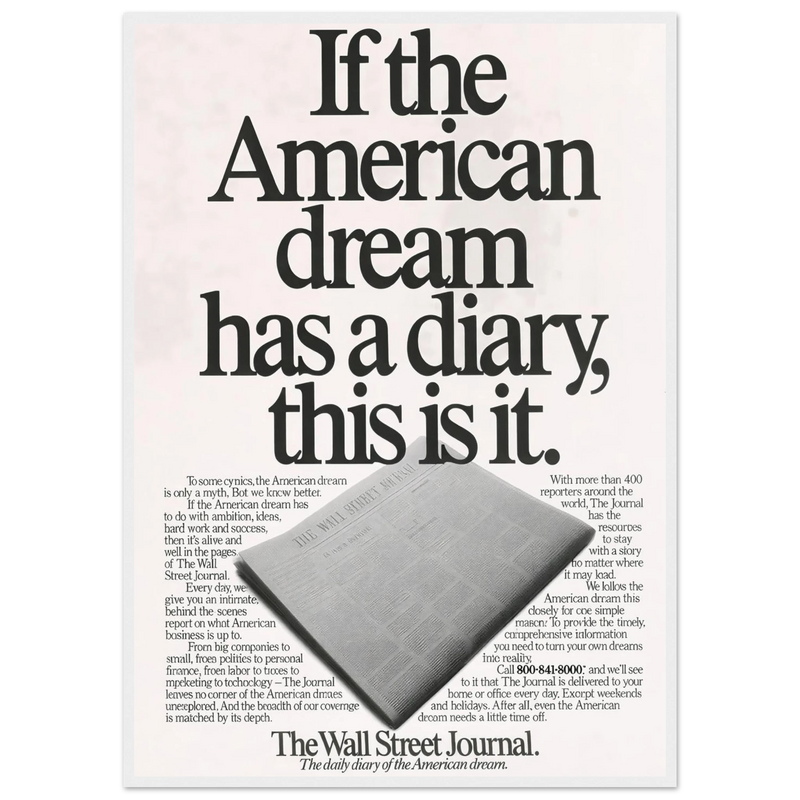 Wall Street Journal Vintage Poster Ad - American Dream Diary