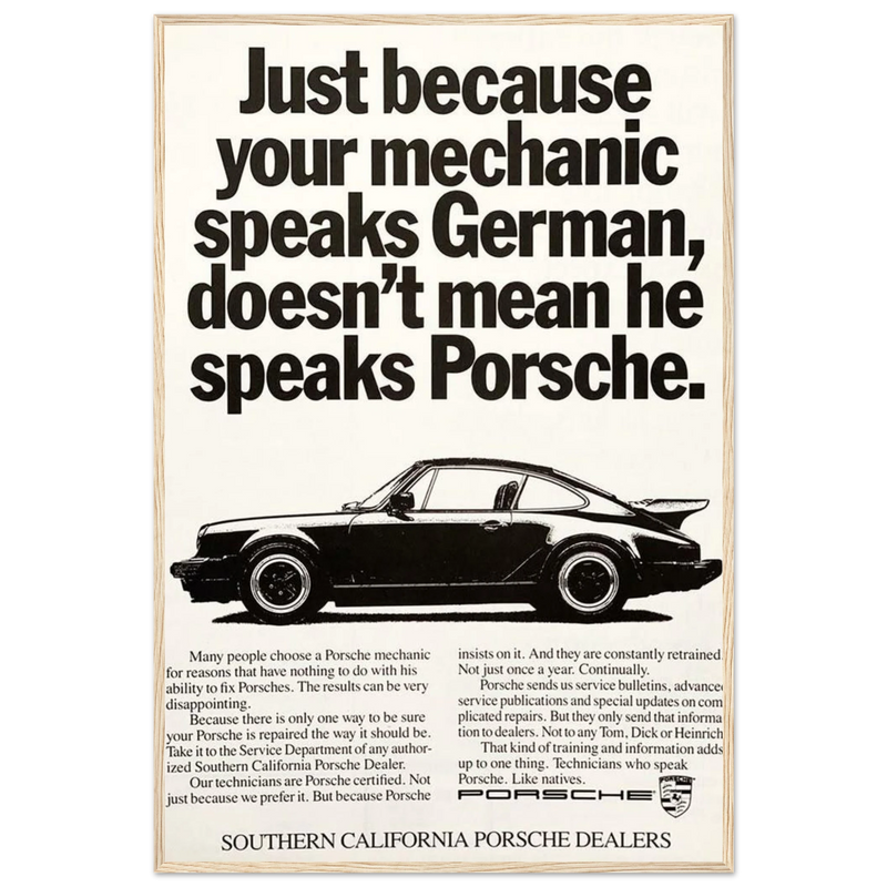 Porsche - German Speaking Vintage Poster