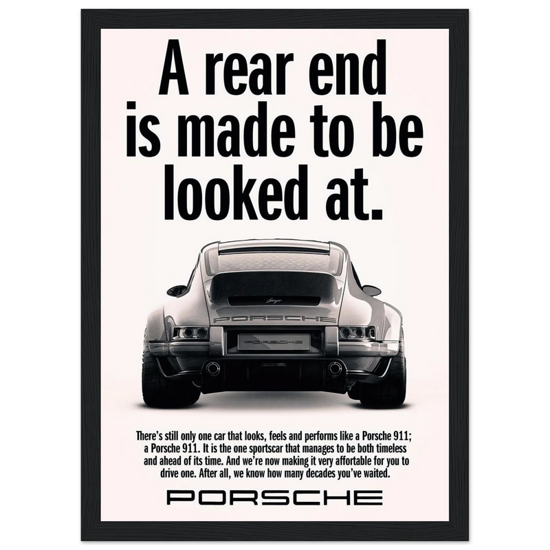 Porsche 911 Vintage Poster - Rear End