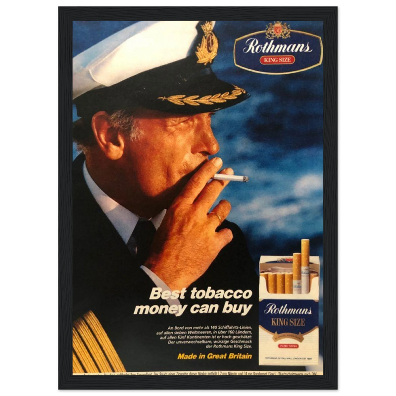 Rothmans King Size Best Tobacco Money Can Buy Vintage Poster Ad