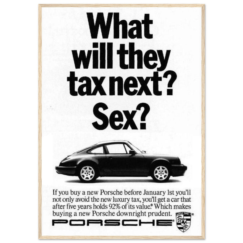 Porsche Tax Vintage Poster Ad