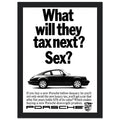 Porsche Tax Vintage Poster Ad