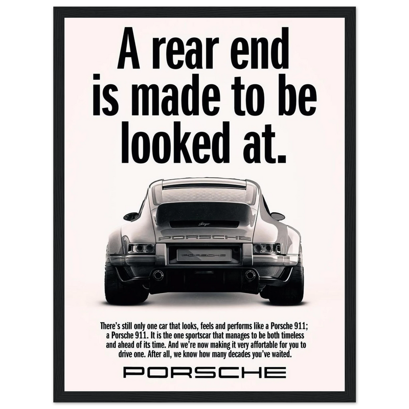 Porsche 911 Vintage Poster - Rear End