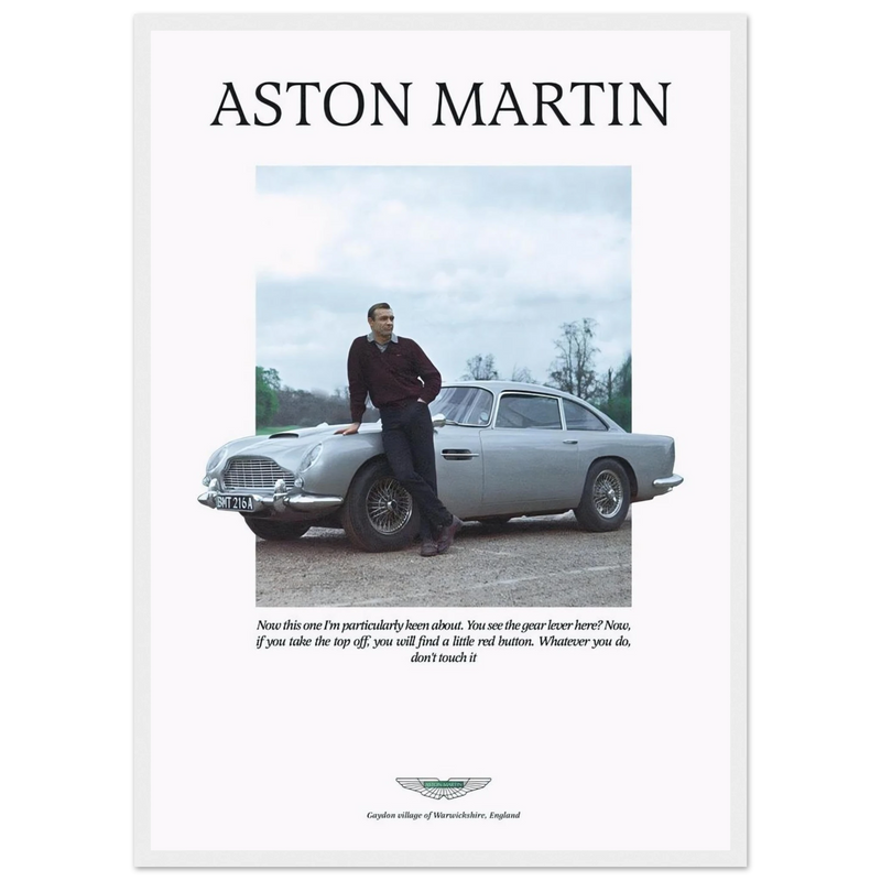 Aston Martin Vintage Poster Ad - 1964 James Bond Goldfinger