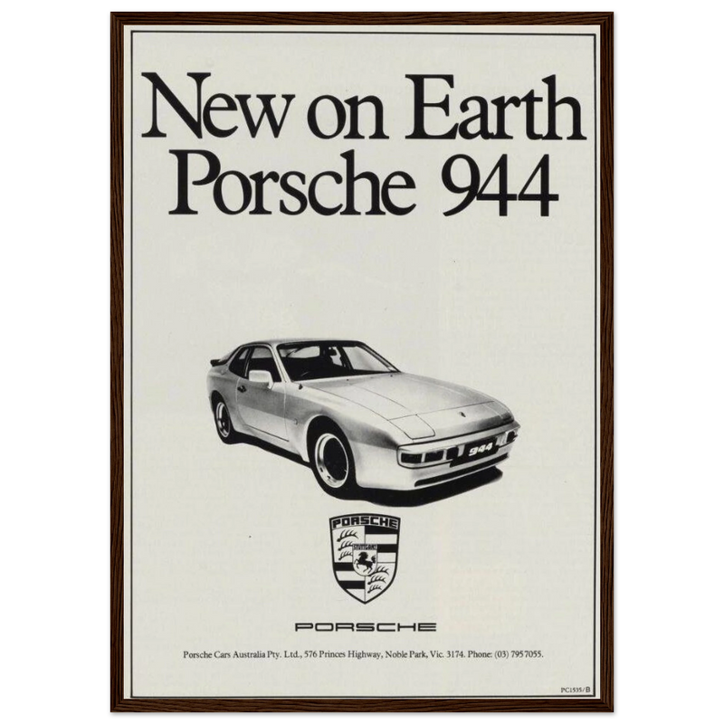 Porsche 944 New on Earth Vintage Poster Ad