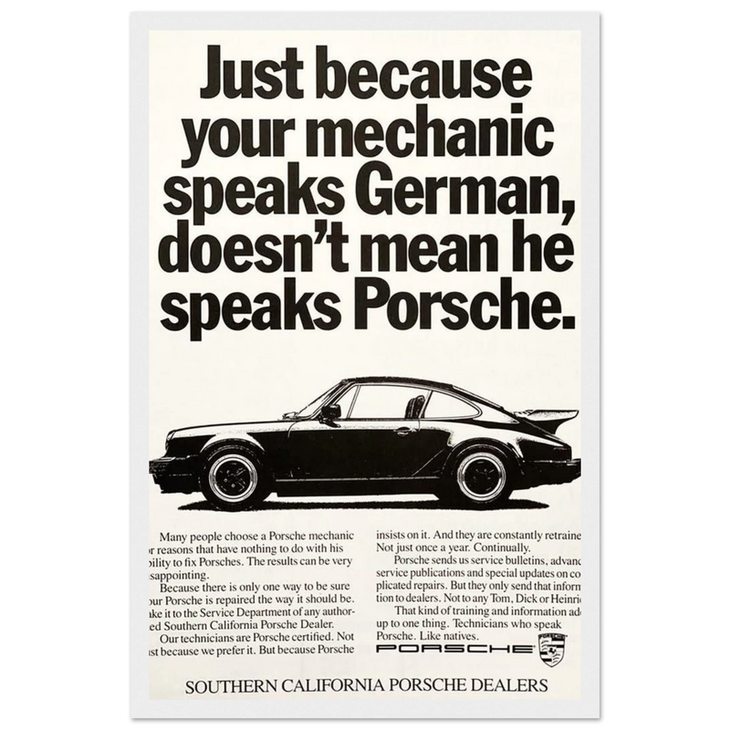 Porsche - German Speaking Vintage Poster