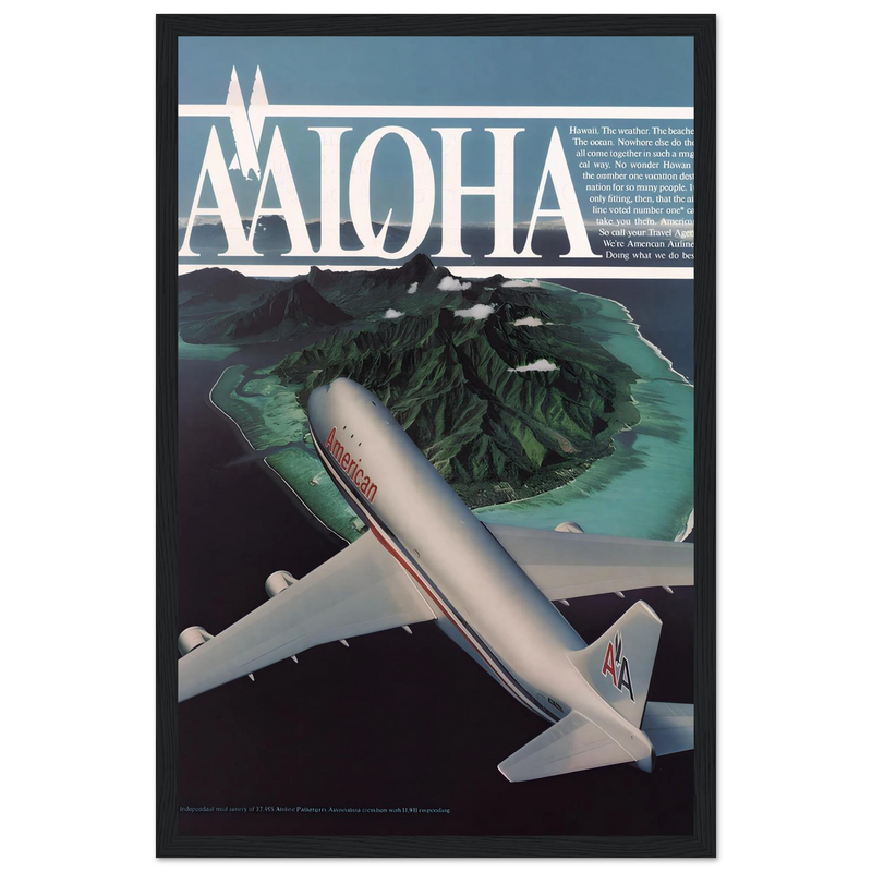 American Airlines AALOHA 1981 Vintage Poster Ad