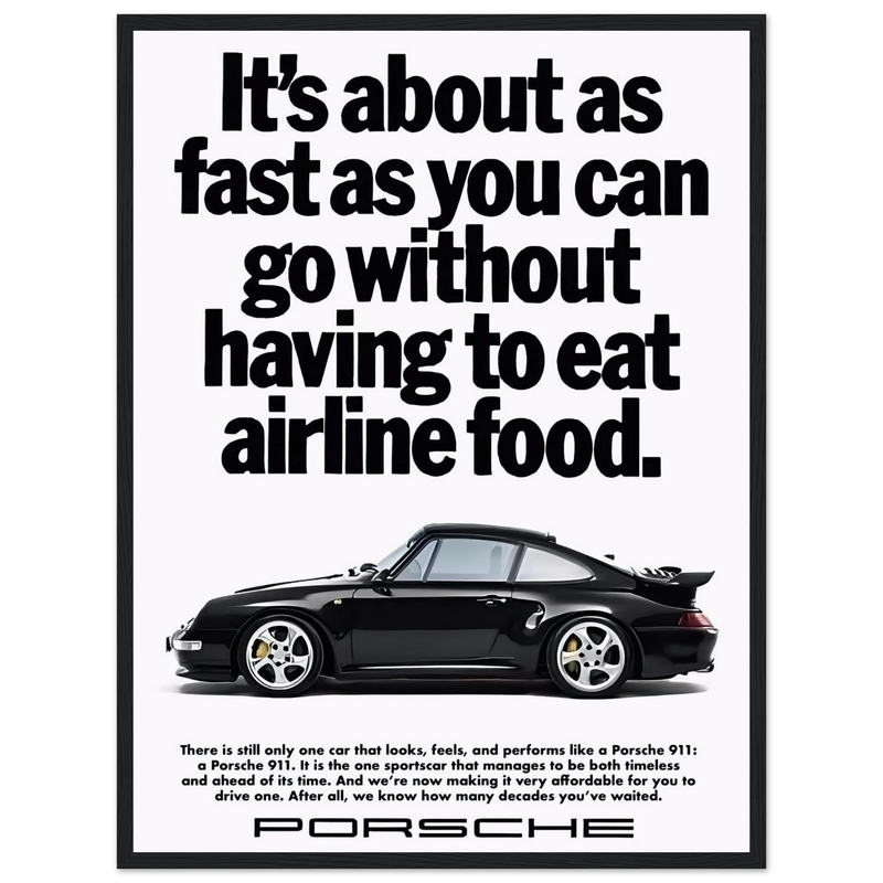 Porsche 911 Vintage Poster - Airline Food