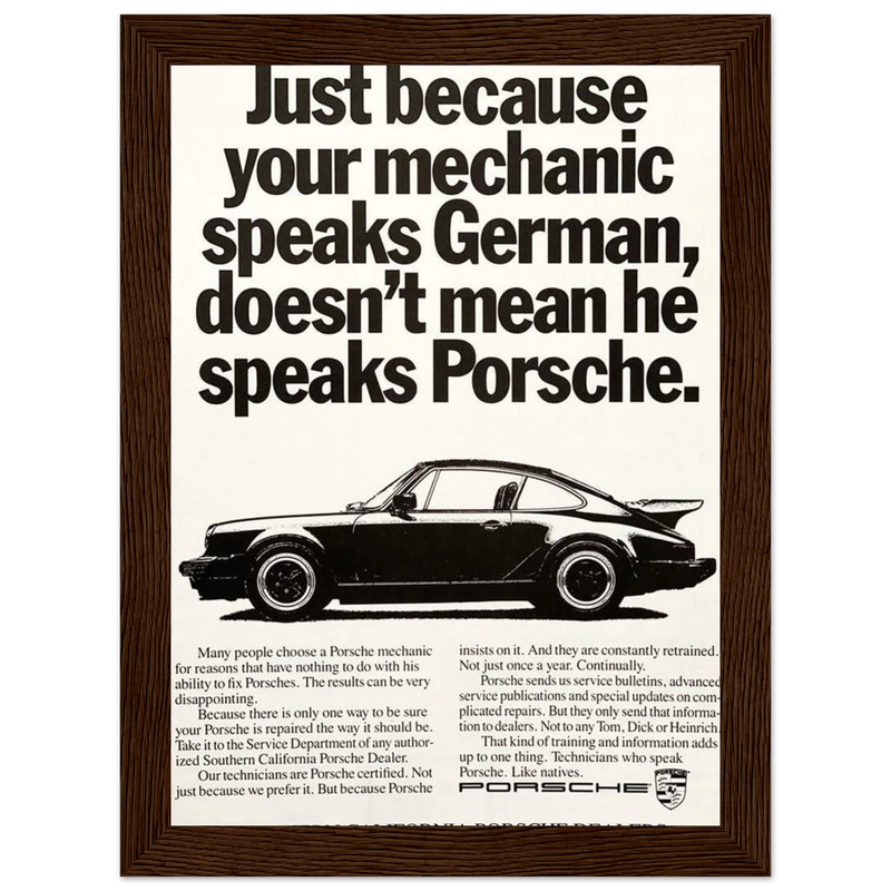 Porsche - German Speaking Vintage Poster