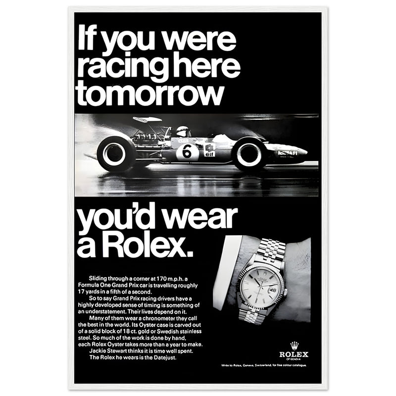 Rolex Racing Vintage Poster Ad
