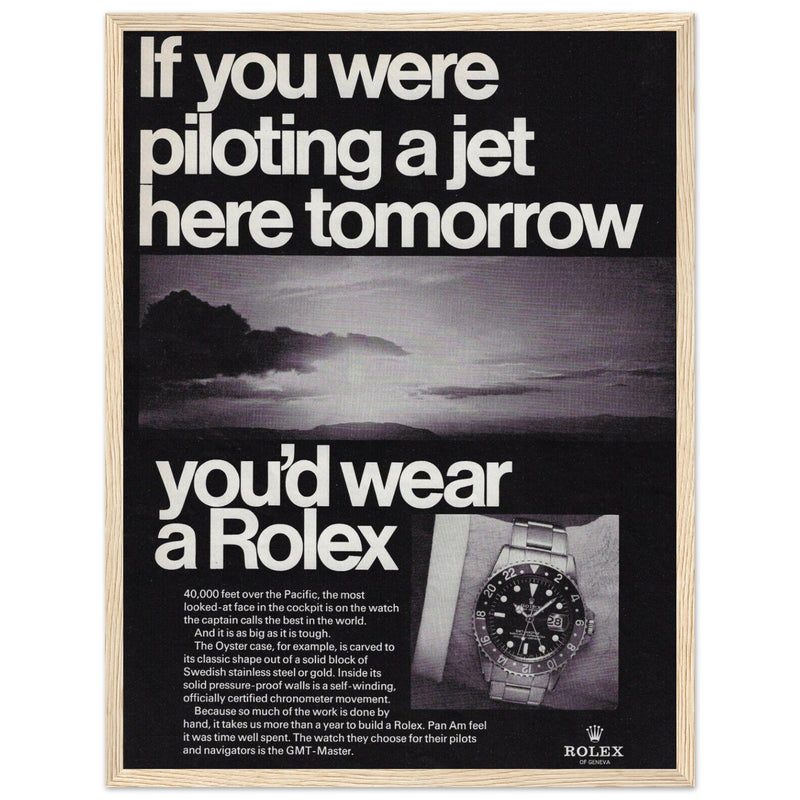 Rolex Jet Pilot Vintage Poster Ad