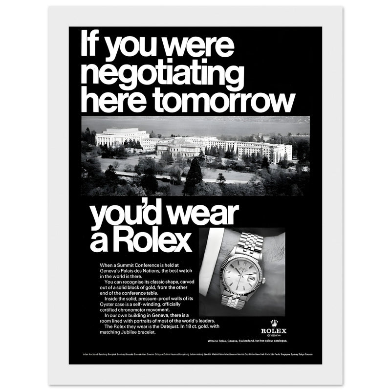 Rolex Datejust Geneva Vintage Poster Ad