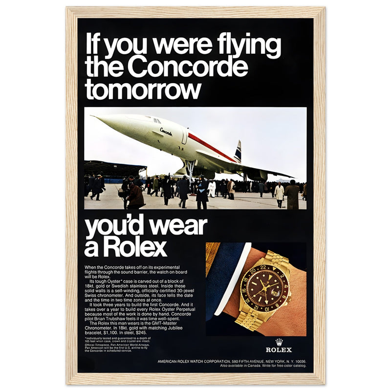 Rolex Oyster Perpetual Concorde Vintage Poster Ad