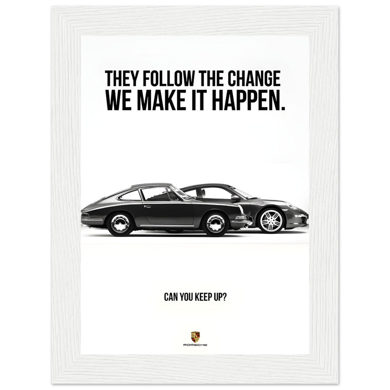 Porsche Can You Keep Up Vintage Poster Ad