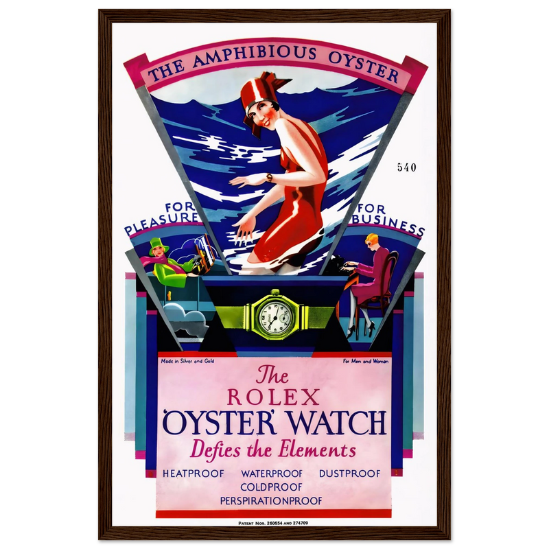 Rolex Amphibious Oyster Vintage Poster