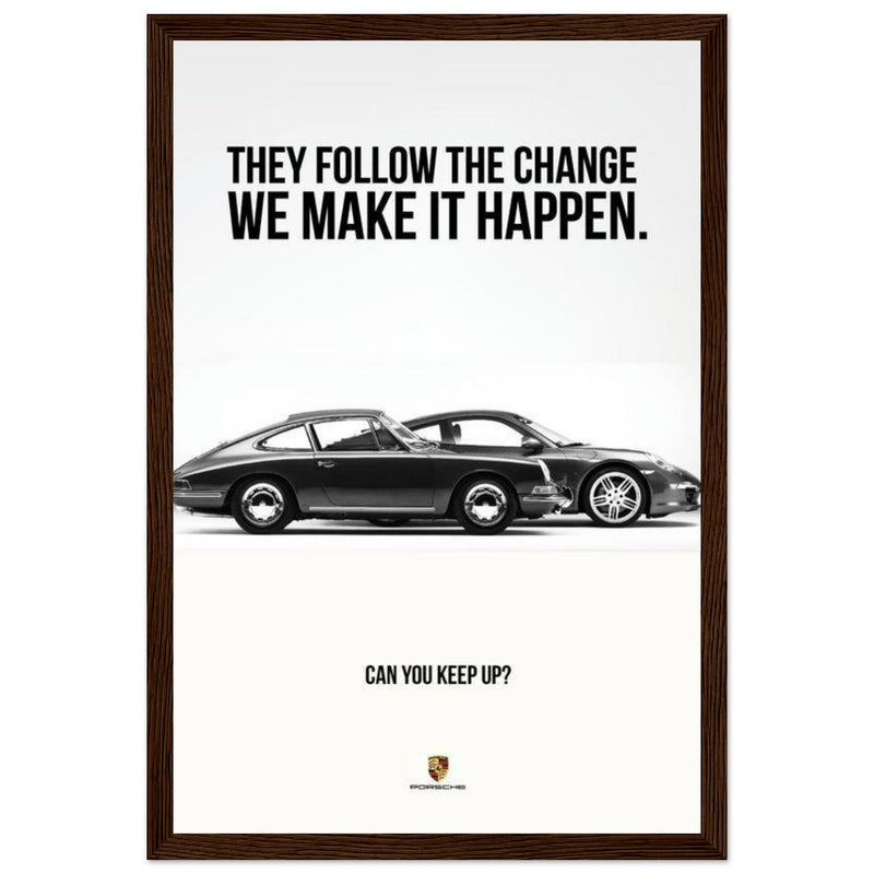Porsche Can You Keep Up Vintage Poster Ad