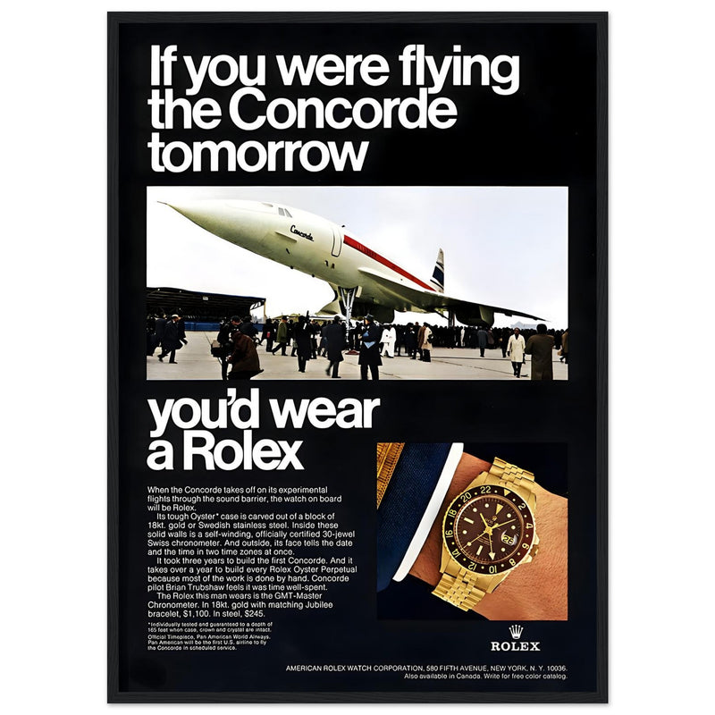 Rolex Oyster Perpetual Concorde Vintage Poster Ad