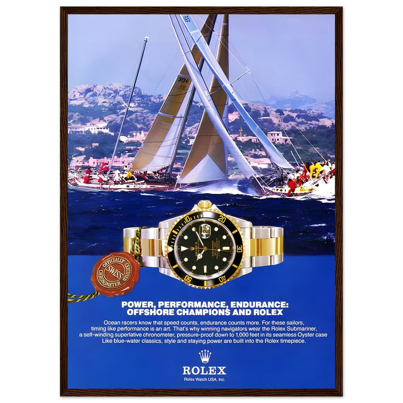 Rolex Submariner Offshore Champions Vintage Poster Ad