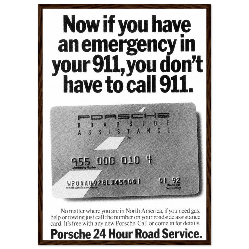Porche 24 Road Assistance Vintage Poster Ad