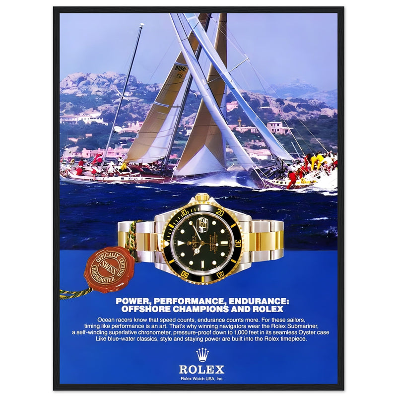 Rolex Submariner Offshore Champions Vintage Poster Ad