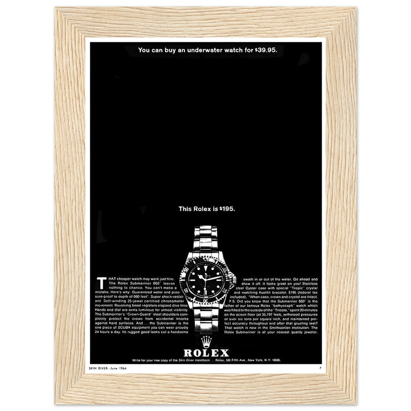 Rolex Submariner Vintage Poster Ad