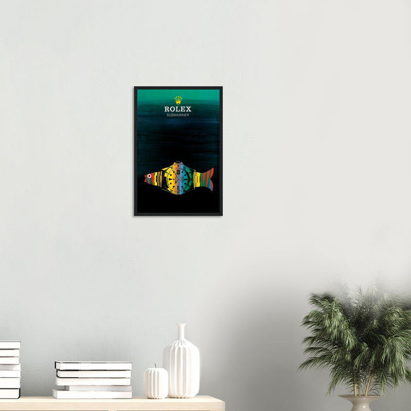 Rolex Submariner Fish Vintage Poster Ad - Premium Matte Paper