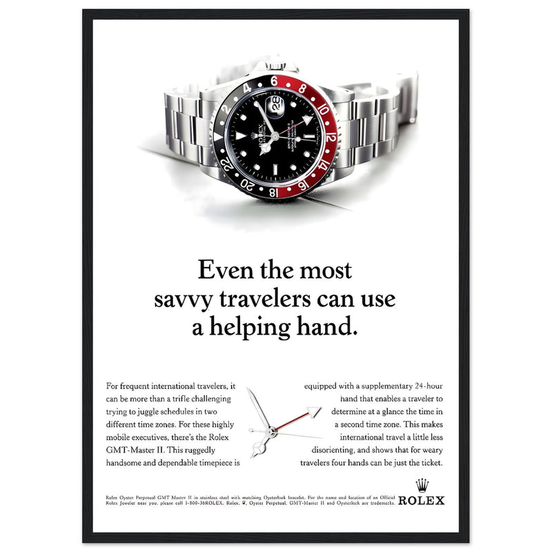 Rolex GMT Master Travel Vintage Poster Ad