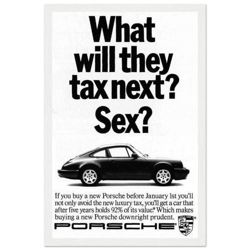 Porsche Tax Vintage Poster Ad