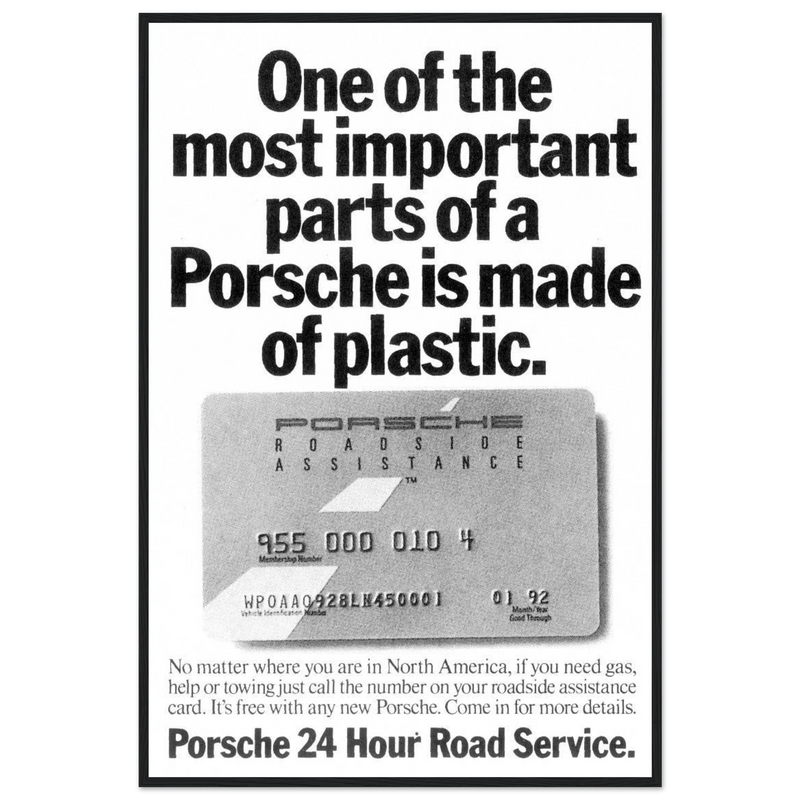 Porsche - 24 Hour Road Service Vintage Poster Ad