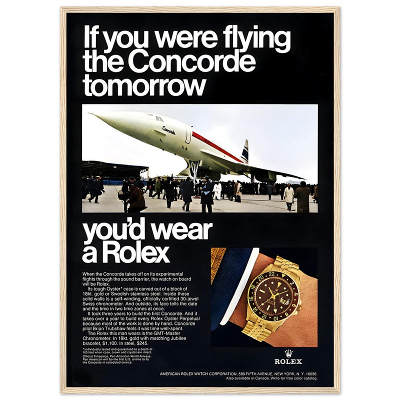 Rolex Oyster Perpetual Concorde Vintage Poster Ad
