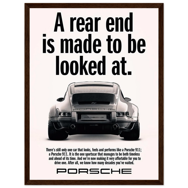 Porsche 911 Vintage Poster - Rear End