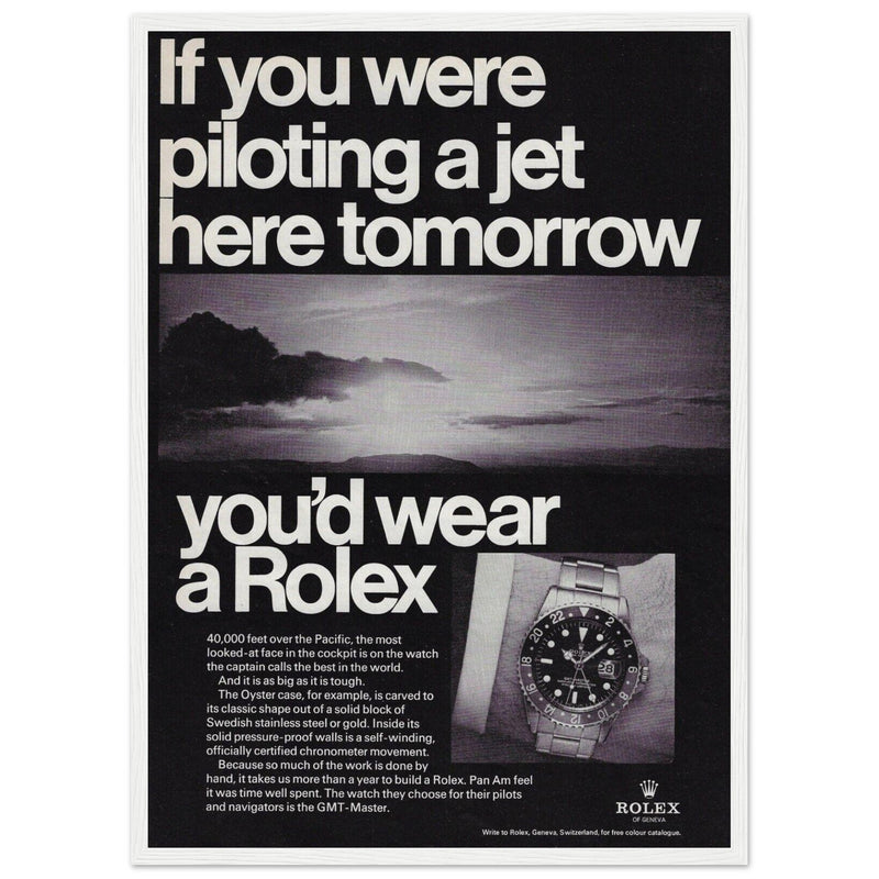 Rolex Jet Pilot Vintage Poster Ad