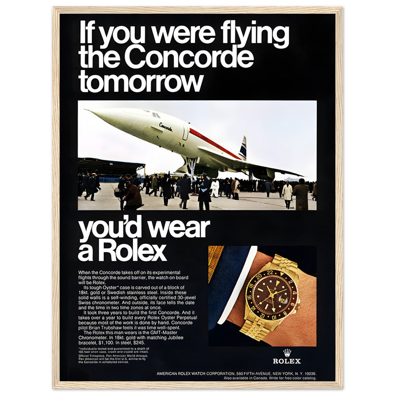 Rolex Oyster Perpetual Concorde Vintage Poster Ad