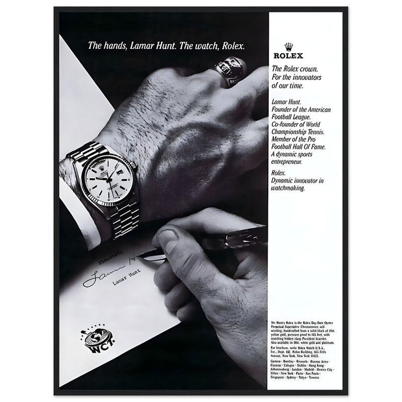 Rolex Lamar Hunt Vintage Poster Ad