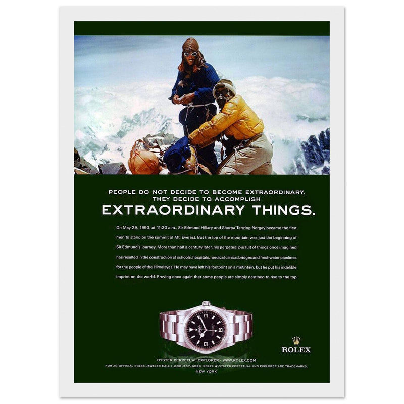 Rolex Oyster Perpetual Explorer Vintage Poster Ad