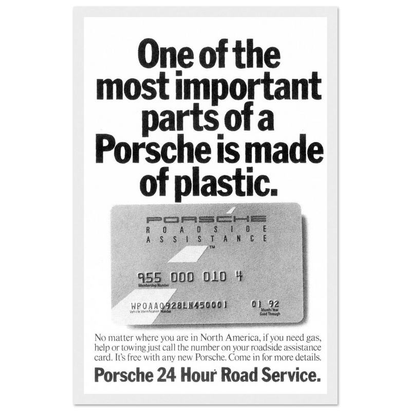 Porsche - 24 Hour Road Service Vintage Poster Ad