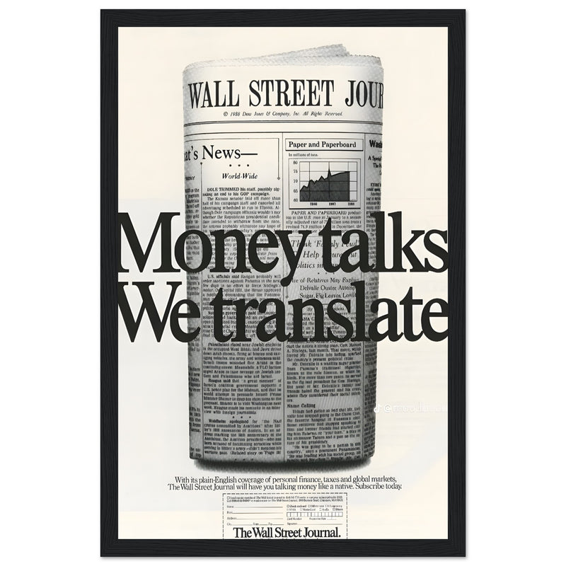 Wall Street Journal 1988 Vintage Poster Ad