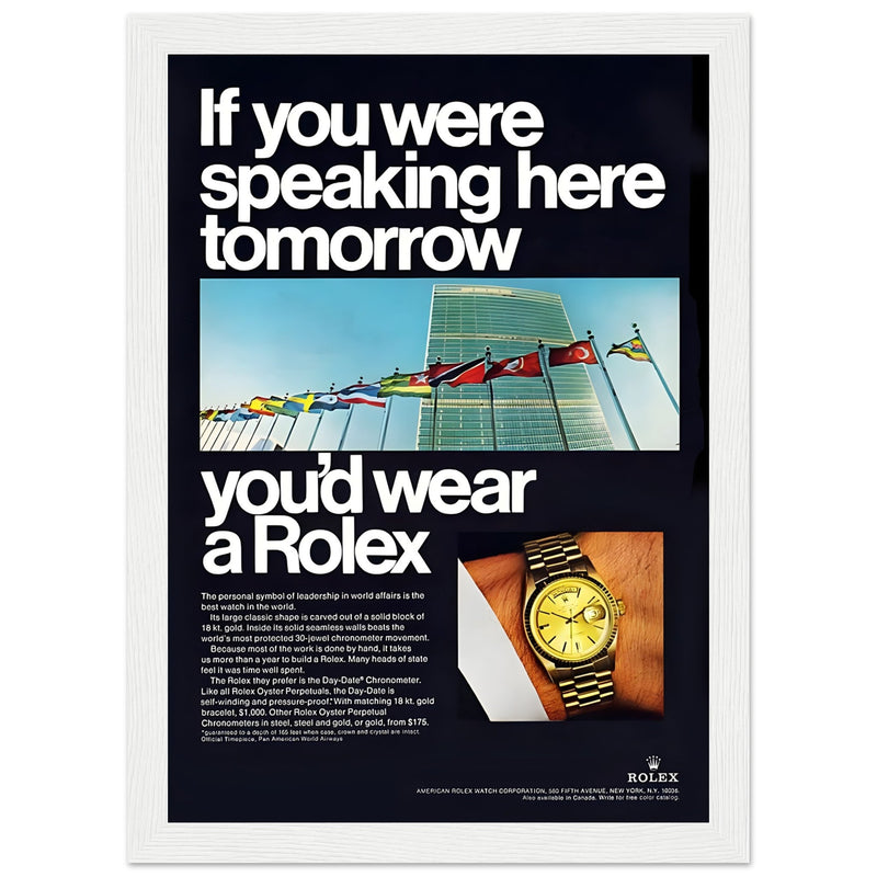 Rolex Day-Date UN Vintage Poster Ad