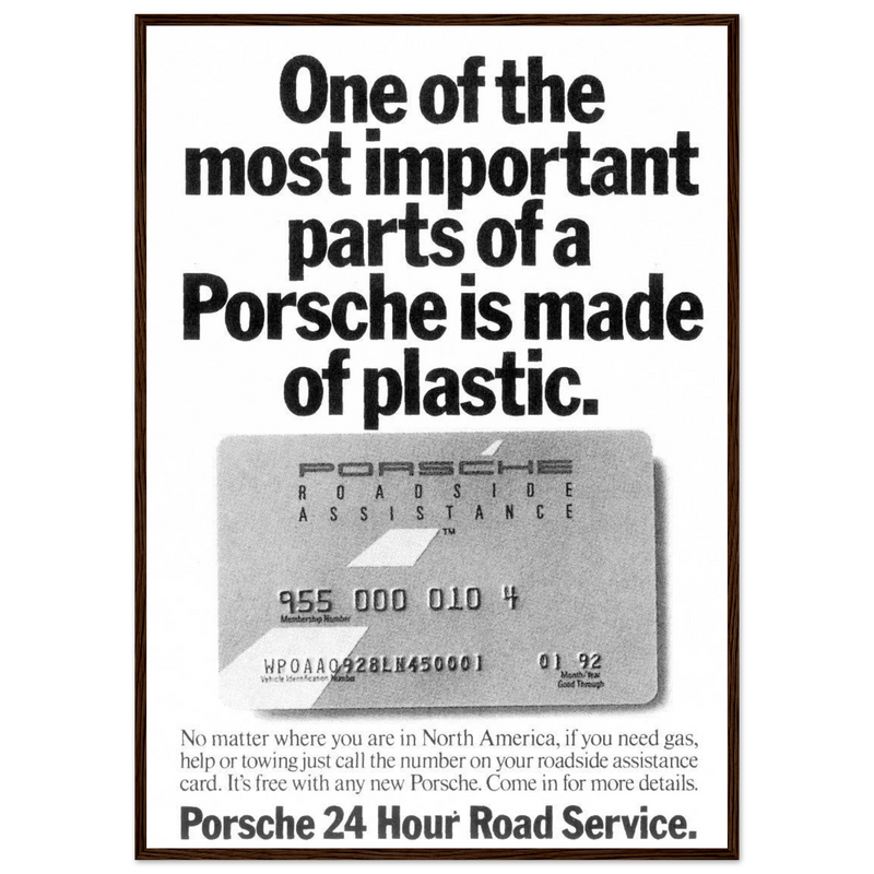 Porsche - 24 Hour Road Service Vintage Poster Ad