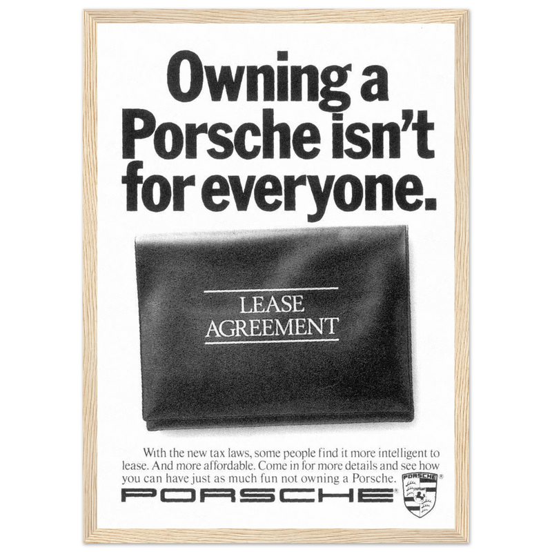 Porsche - It's not for everyone Vintage Poster Ad