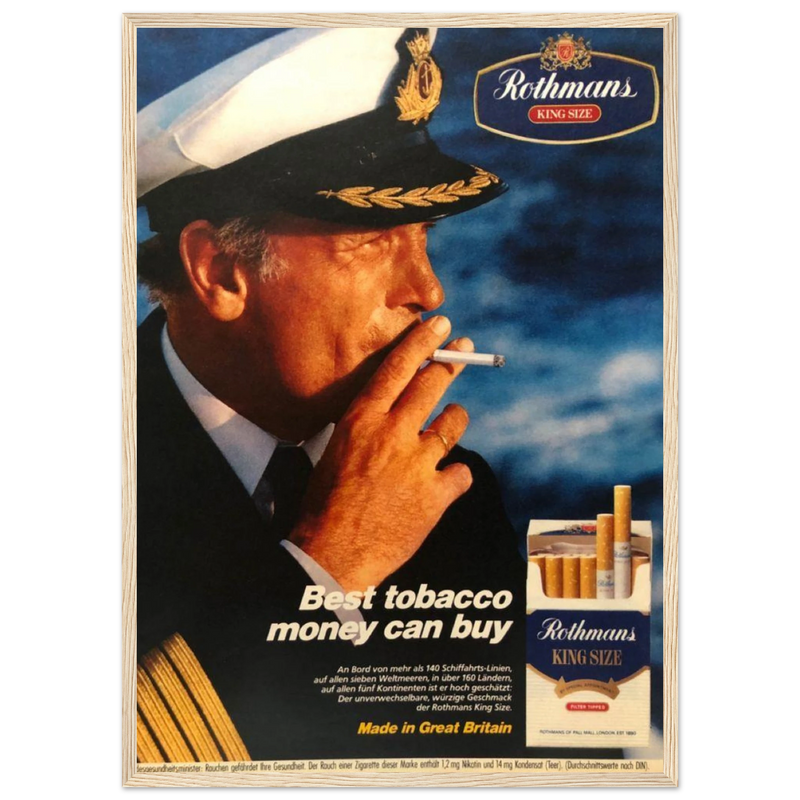 Rothmans King Size Best Tobacco Money Can Buy Vintage Poster Ad